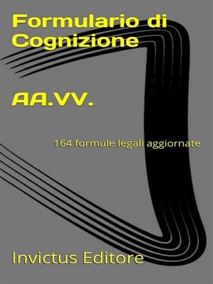 cover image of Formulario di cognizione